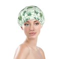 thumbnail image 2 of Cute Crocodile A Shower Cap, Reusable Bath Hair Hat for all Hair Lengths Hair Cover with Elastic Band Double Waterproof Layers Bathing Hat, 2 of 5