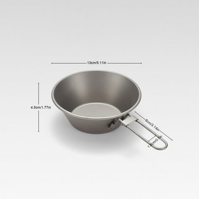 Camping Bowl Outdoor Metal Folding Container Heat Resistant Handle Portable Hiking Tableware Picnic Heat Resistant Cup Trekking Cookware Food Container