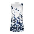 thumbnail image 4 of Women's Color Block Ruffled Square Neck Sleeveless Tank Top, Striped Casual Summer Shirt with Floral Accents,Blue 3XL, 4 of 5