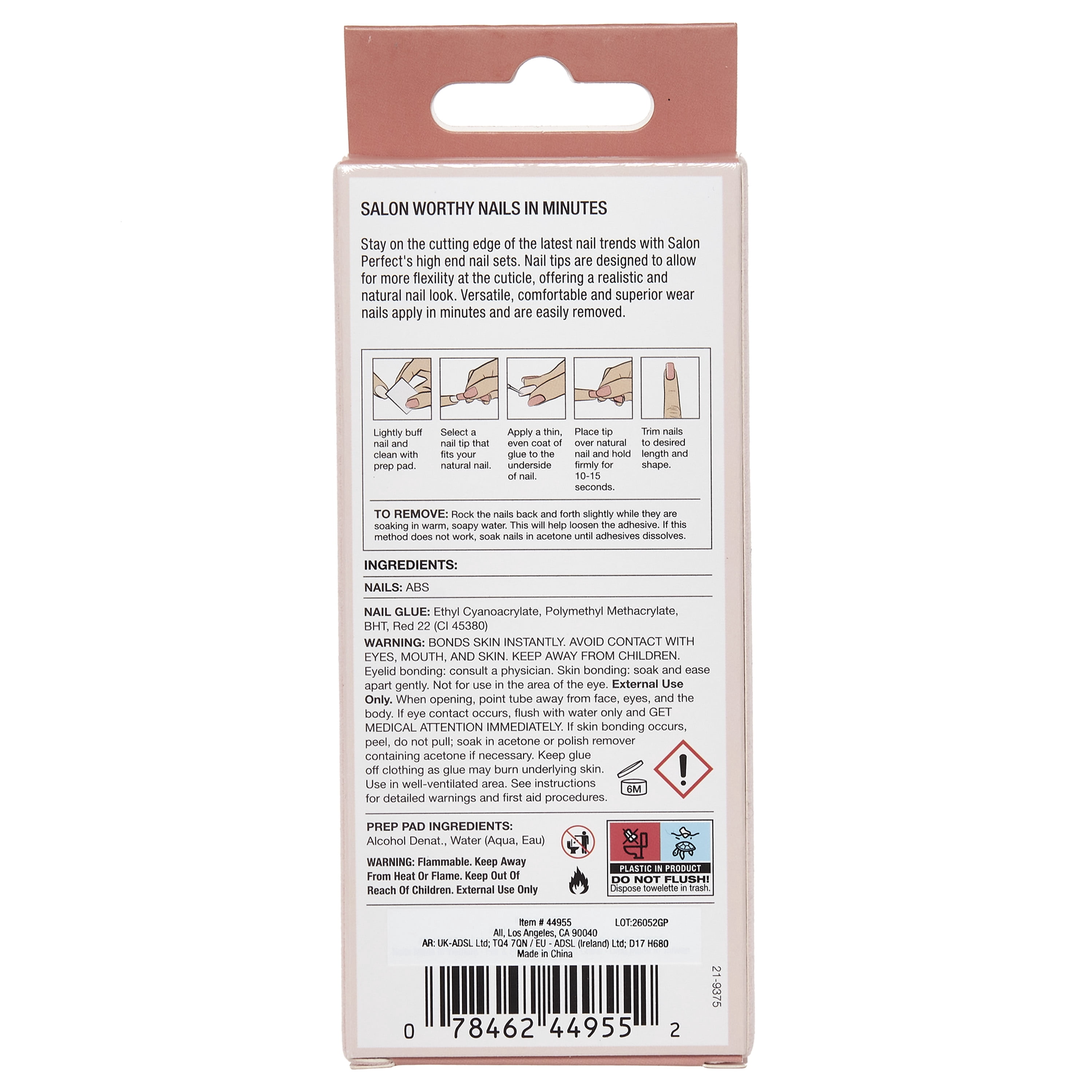 Salon Perfect Halloween Chill Short Oval Press-On Nails with Glue & File, Gold Micro French, 30 Pieces