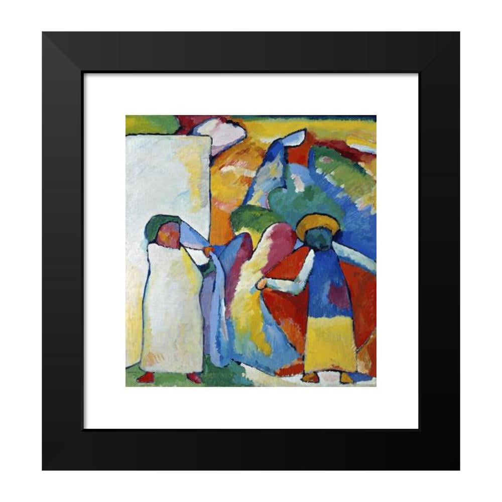 Wassily Kandinsky 15x16 Gold Ornate Wood Frame and Double Matted Museum Art  Print Titled - Improvisation 6 (African) (1909) 