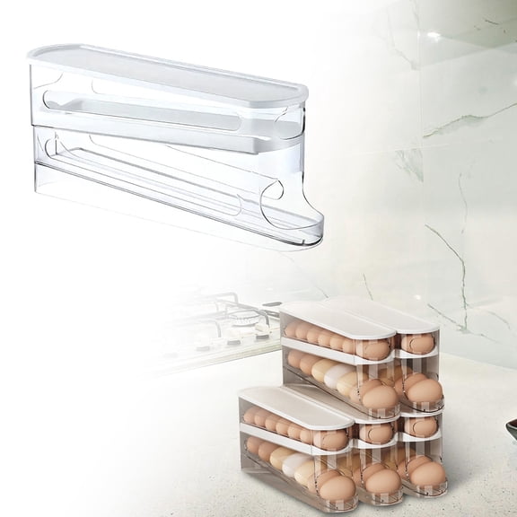Refrigerator Egg Holder Kitchen Organizer Tray for Fridge Door Freshness Space Saving Food Storage Container