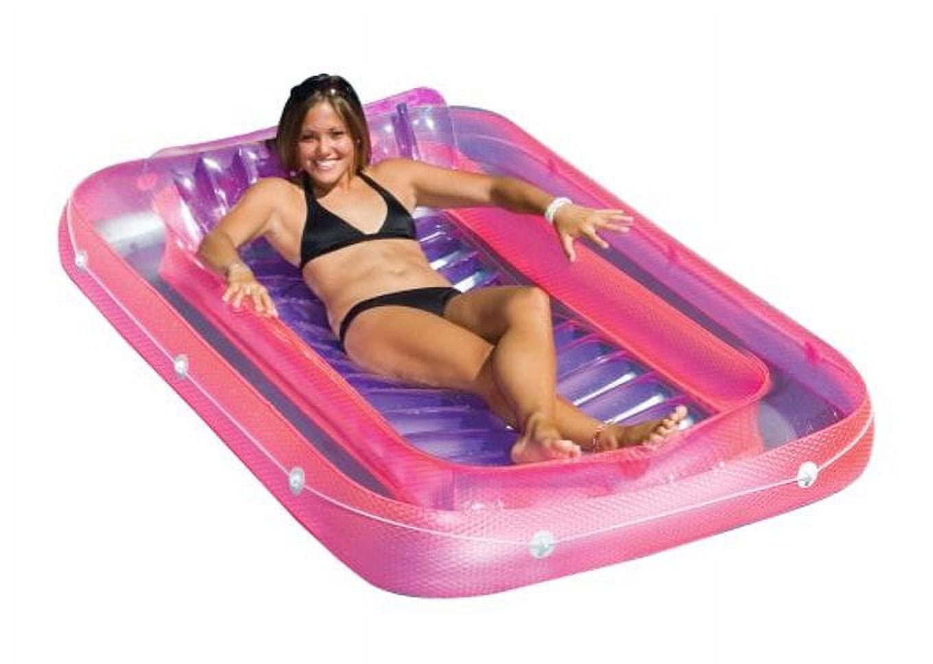 Swimline Suntan Lounge Pool Raft and UFO Chair Pool Float W/ Squirt Gun, Adult, Pink (2-Pack)