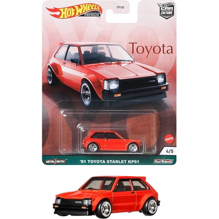 Hot Wheels Premium '81 Toyota Starlet KP61 (Red) Car Culture Toyota Series