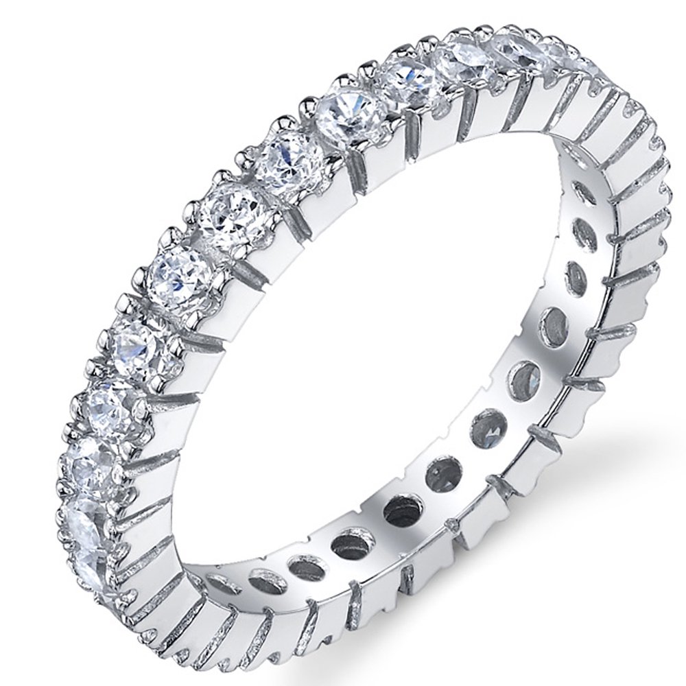 RingWright Co. Women's 3MM Sterling Silver 925 Eternity Ring