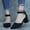 Blue, variant on Mefallenssiah Women'S Summer Casual Pointed-toe Sandals Middle Heel Chunky Heel Metal Buckle Sandals