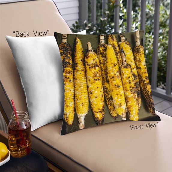 Ahgly Company Color Focus Yellow Outdoor Throw Pillow, 18 inch by 18 inch