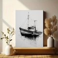 thumbnail image 6 of Ink Sketch Fishing Boat Canvas Print, Decor for Living Room, Bedroom, Study, Office, Hallway, Nautical Maritime Home, 6 of 8
