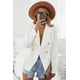 thumbnail image 3 of ABPHQTO Blazer con botones de novedad de manga larga con doble botonadura blanca para mujer, 3 of 5