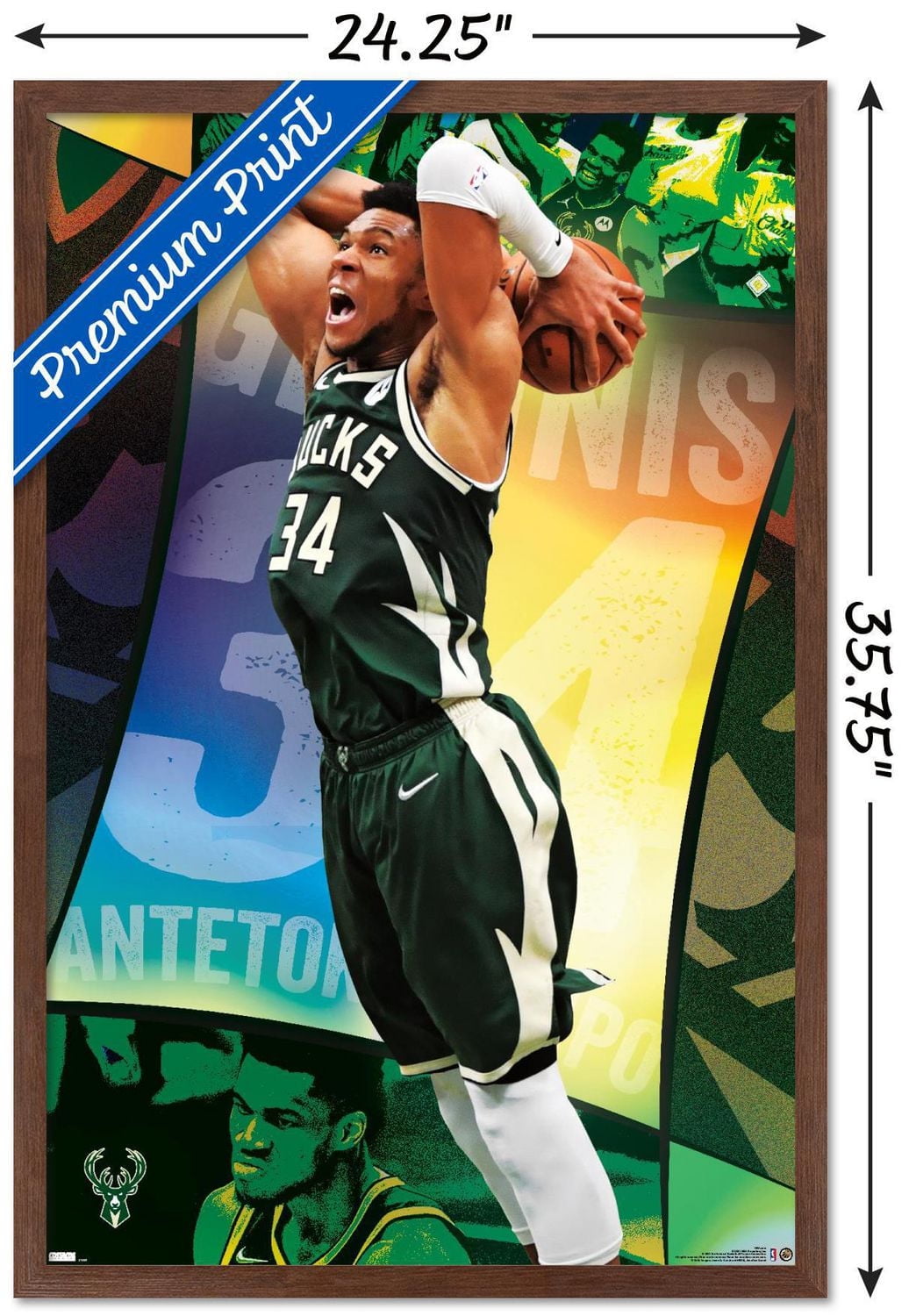 NBA Milwaukee Bucks - Giannis Antetokounmpo 21 Wall Poster
