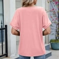 thumbnail image 3 of Wdfiry Summer Short Sleeve T-Shirts for Women Fashion Loose Casual V Neck Solid T Shirt Tunic Tops for Women, 3 of 3