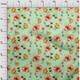 thumbnail image 2 of oneOone Viscose Chiffon Mint Fabric Flower & Leaves Watercolor Quilting Supplies Print Sewing Fabric By The Yard 42 Inch Wide, 2 of 4