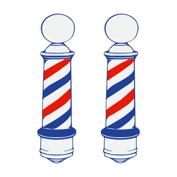 BarberMate® Modern Barber Pole Vinyl Cling Decal (2 Pack)