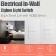thumbnail image 3 of Tuya Smart Home Zigbee Remote Control Switch - Versatile Voice-Activated Light Switch with Timer, 90-250VAC Compatible, White Design, 1-Way Operation, Ideal for Modern Homes, 3 of 7