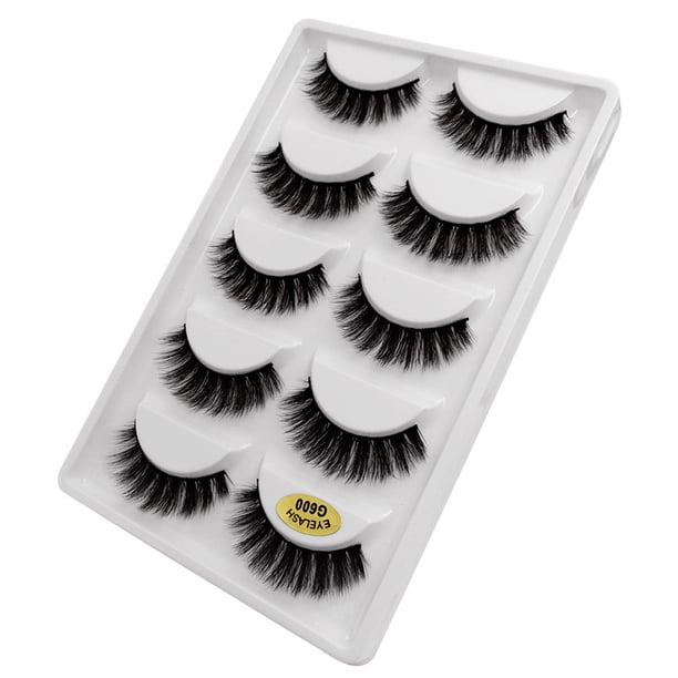 5 pares de pestañas postizas gruesas naturales, extensiones de maquillaje