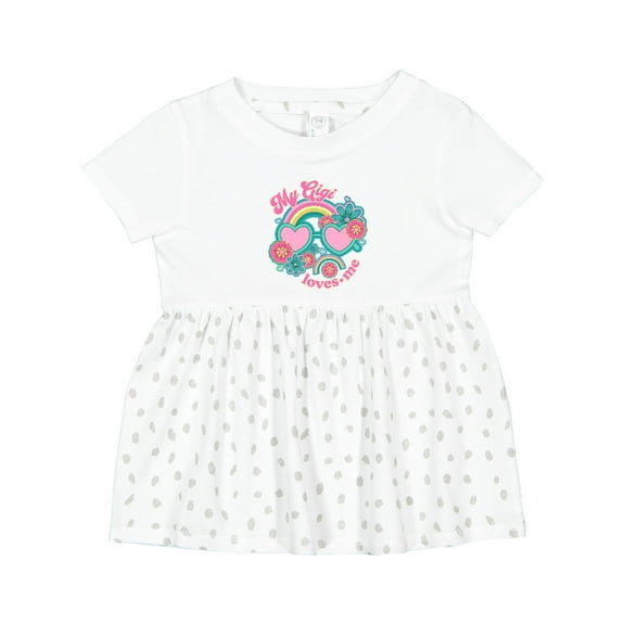 Inktastic My Gigi Loves Me Girls Rainbow Granddaughter Girls Baby Dress