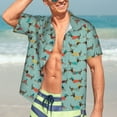 thumbnail image 3 of Fotbe winter ski Dachshund Hawaiian Shirt for Men Unisex Summer Beach Casual Short Sleeve Cotton Linen Button Down Shirts-X-Large, 3 of 5