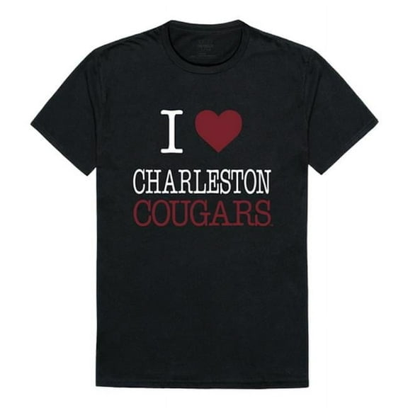 W Republic 551-115-BLK-03 University of Charleston I Love T-Shirt, Black - Large