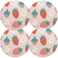 thumbnail image 2 of Cute Strawberry Placemats Round Table Mats Non-Slip Washable Heat Resistant Kitchen Place Mat for Home Dining Coffee Tabletop (6PCS) Home Decor, 2 of 7
