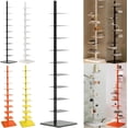 thumbnail image 1 of 9-Tier Metal Spine Bookshelf, Invisible Bookcase, Vertical Book Tower (Black), 1 of 8