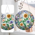 thumbnail image 3 of NEW HABIITS DIY Dotted Diamond Pendant, Diamond Art Painting Creative Design Round Home Decoration Pendant (Double-Sided Pattern, Single-Sided Dotted Diamond)-Flower, 3 of 11