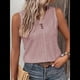 thumbnail image 5 of Camiseta Sin Mangas para Mujer, Conjuntos de Verano, Camisetas con Cuello en V, Camisetas Modernas con Ojales, Ropa Básica de Playa Sin Mangas Gris Rosado Pálido XXL, 5 of 7