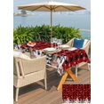 thumbnail image 4 of Outdoor Tablecloth with Umbrella Hole and Zipper, Christmas Rectangle Table Cloth 60x84 Inch Waterproof Tablecloth, Snowman Animals Snow Pine Tree Black Red Plaid Picnic Table Cover for Patio Camping, 4 of 7