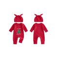 thumbnail image 2 of RUINIXCW Infant Boy Girl Christmas Outfit Long Sleeve Crew Neck Romper and Hat Set, 2 of 8