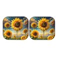 thumbnail image 7 of 2 Piece Car Windshield Sun Shade - Artistic Oil Painting Sunflower Foldable Front Car Window Shades Reflect Sun And Heat For Most Cars, Universal Size, 7 of 7