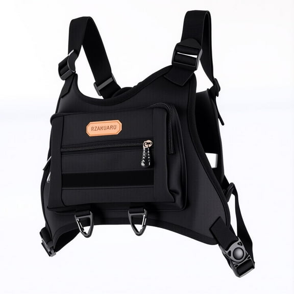 ADDMOTOR Outdoor Sports Chest Bag for Men, Lightweight Adjustable Running Vest Bag, Chest Holster for Workouts Hiking Cycling Black