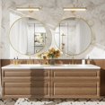 thumbnail image 3 of GODCHAR 32 inch Round Wall Mirror, Brushed Aluminum Frame Shatterproof Vanity Mirror, 3 of 7
