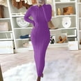 thumbnail image 2 of WTXUE Long Sleeve Dress, Autumn and Winter Sweater Long Sleeved Woolen Dress, Linen Dress, Purple Dress, Purple L, 2 of 3