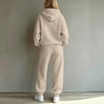 thumbnail image 5 of WULMLEO Women's 2 Piece Sets Matching Hooded Hoodies and Wide Leg Sweatpants Stretch Two Piece Set Casual Loungewear Business Sweatsuit Outfits Camel S, 5 of 7