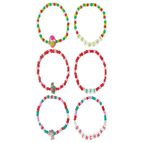Dr Suess Grinch Friendship Bracelet, 6 Pack, Ages 3 , Multiple Designs