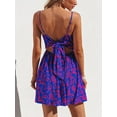 thumbnail image 2 of CUPSHE Women's Mini Dress Floral Twisted V Neck Sleeveless Short Dress Pleated Self Tie Back Mini Dress, 2 of 6
