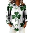 thumbnail image 6 of St Patricks Day Shirt Women Long Sleeve Button Down Loose Green Casual Summer Tops, 6 of 7
