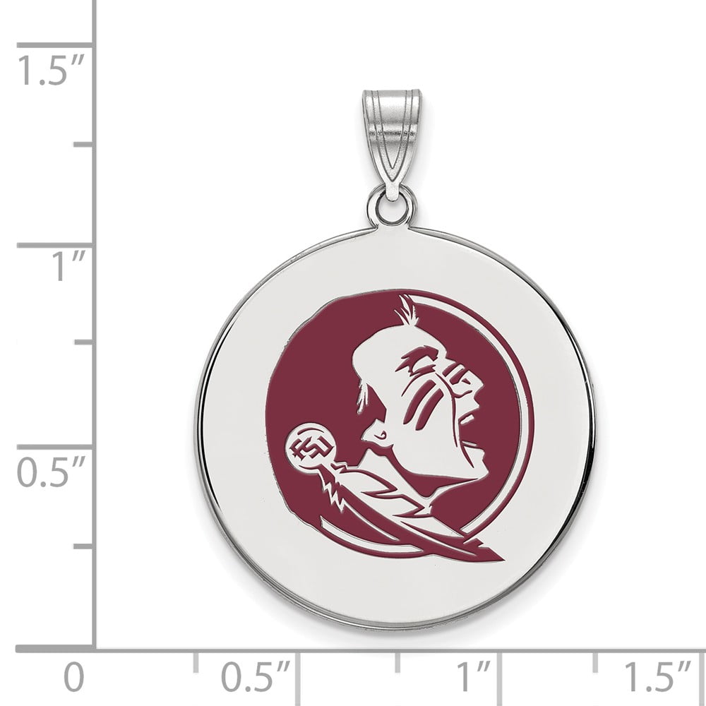 Solid 925 Sterling Silver Official Transylvania University XL Extra Large Big Enamel Disc Pendant Charm 32mm x 25mm