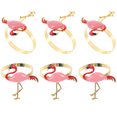 thumbnail image 3 of Miangastore 6pcs Flamingo Design Napkin Buckles Hawaiian Party Decorative Napkin Rings, 3 of 8