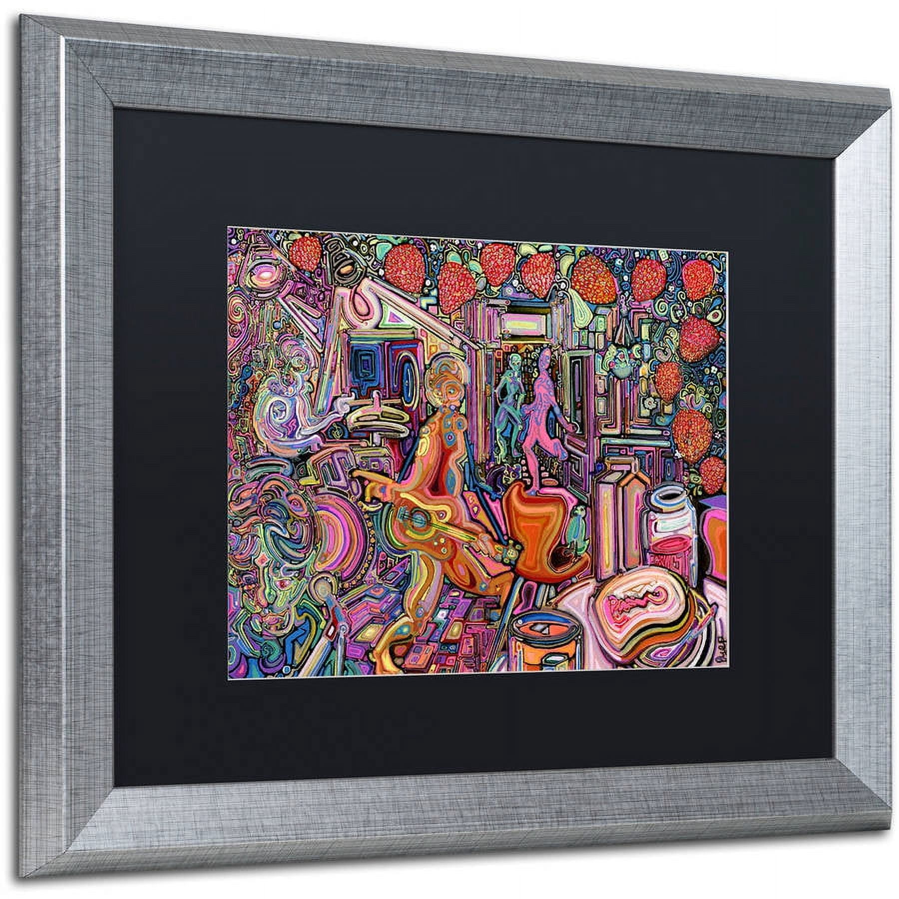 Trademark Fine Art Abstract Matted Framed Art ' Strawberry Jam ' by Josh Byer