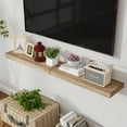 thumbnail image 4 of 24inch Floating Shelves, 2 Pack 8 Inch Deep Modern Solid Wood Wall Shelves for Storage, Wall Mounted Display Shelving with Invisible Heavy-Duty Metal Bracket,Burnt Wood, 4 of 5