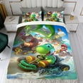 thumbnail image 4 of Yoshi Conjunto de sábanas temático, trío de piezas, cómodo y amigable con la piel, diseño único, regalo de decoración para el hogar para familiares, amigos y fans,173cm *218cm, 4 of 6