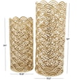 thumbnail image 3 of DecMode 32", 13"H Geometric Art Deco Inspired Gold Aluminum Metal Vase with Arch Designs, Set of 2, 3 of 11