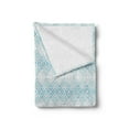 thumbnail image 2 of Ikat Soft Flannel Fleece Throw Blanket, Pale Colored Geometric Aztec Pattern Traditional Peruvian Culture Elements, Cozy Plush for Indoor and Outdoor Use, 70" x 90", Grey White Sky Blue, by Ambesonne, 2 of 5