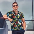 thumbnail image 6 of Balery Parrot Printed Men’s Short Sleeve Polo Shirt, Midweight Men's Shirt,Golf Polo shirts -Large, 6 of 8