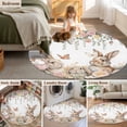 thumbnail image 5 of Large Round Rug 8Ft Washable Non-Slip, Easter Rabbits Circle Area Rugs for Living Room Bedroom, Watercolor Floral Cute Bunny Plants Spring Indoor Floor Mats Carpet Runner for Home Decor, 5 of 8