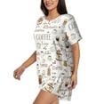 thumbnail image 5 of Sigee Coffee for Sleepwear Casual Pjs with Pockets Women's Pajamas Sets Shorts 2 Piece Short Sleeve Lounge Sets 4X-Large, 5 of 9
