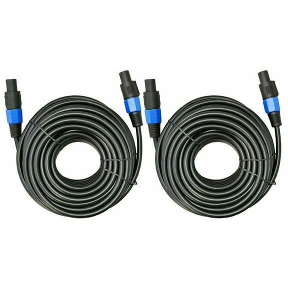 2 MK Audio MKSSM25 Speakon Male to Speakon Male 25 Ft. True 12 Gauge Wire PA DJ Pro Audio Speaker Cable