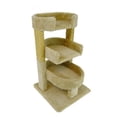 thumbnail image 3 of New Cat Condos 110112-Beige Round 33" Triple Cat Perch - 19.9 x 19.9 x 31.9-Color:Brown, 3 of 3