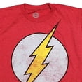 thumbnail image 3 of DC Comics The Flash Logo Distressed Graphic Print Men's Red T-Shirt (Medium), 3 of 4
