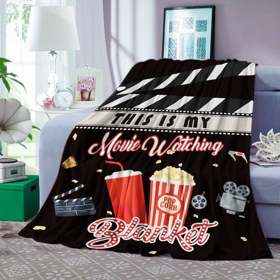 Vintage Cinema Movie Theater Throw Blanket - Cozy Blanket for Movie Lovers - Perfect Gift for Film Buffs & Movie Nights (50"x60")